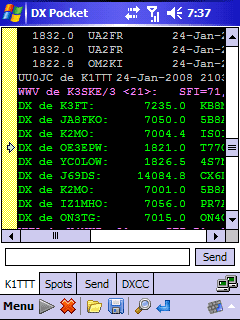 DXPocket Cluster Tab